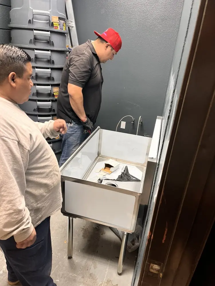 Commercial plumbing and sink installation in Rialto
